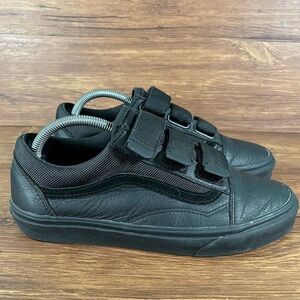 VANS Old Skool V Ballistic Black Leather Laceless Sneakers Women’s Size 10 Shoes